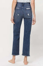 Load image into Gallery viewer, High Rise Ankle Straight Jeans - Back