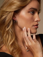 Load image into Gallery viewer, Rumi Hoop in Rhodium - Model