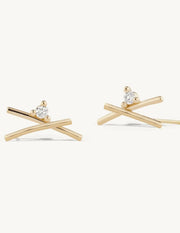 Sophie Ratner Crossroads Earrings Yellow Gold