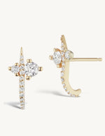 Load image into Gallery viewer, Sophie Ratner Hooked Pave Studs in Yellow Gold