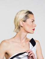 Load image into Gallery viewer, Sophie Ratner Hooked Pave Studs in Yellow Gold Model