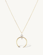 Load image into Gallery viewer, Sophie Ratner Yellow Gold Crescent Pendant Necklace