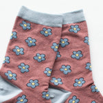 Load image into Gallery viewer, Vintage Daisy Flower Socks - Blue-Mauve - 2