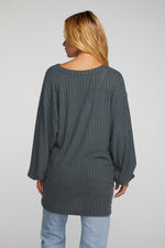 Load image into Gallery viewer, chaser-coda-tunic-charcoal-back
