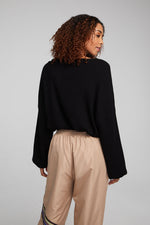 Load image into Gallery viewer, chaser-diamond-deep-black-long-sleeve-sweater-back