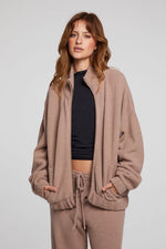 Load image into Gallery viewer, Chaser Kendall ZIp Jacket in Warm Taupe