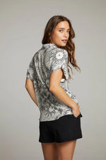 Load image into Gallery viewer, Chaser Rythmm Button Down Paisley Print Tee
