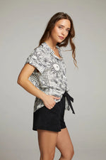 Load image into Gallery viewer, Chaser Rythmm Button Down Paisley Print Tee