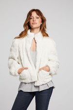 Load image into Gallery viewer, chaser-starrywhite-faux-fur-jacket