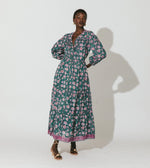 Load image into Gallery viewer, cleobella-grace-ankle-dress-jade-floral-dresses