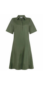 Load image into Gallery viewer, Foil Full Swing Trapeze Dress in Jungle Green
