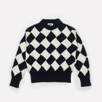 Load image into Gallery viewer, gigi-knitwear-basket-weave-black-and-white-sweater-02