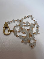 Load image into Gallery viewer, Aquamarine Necklace in Brass
