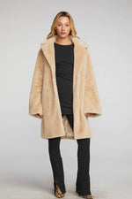 Load image into Gallery viewer, chaser-westminster-faux-fur-coat-front