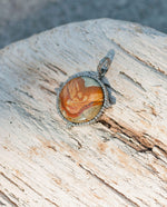 Load image into Gallery viewer, Brown-Green Agate Diamond Pendant