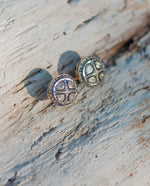 Load image into Gallery viewer, Large 4 Corner Diamond Stud Earrings 2