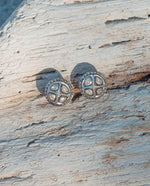 Load image into Gallery viewer, Large 4 Corner Diamond Stud Earrings