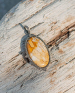 Load image into Gallery viewer, Yellow Agate Diamond Pendant 2