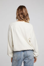 Load image into Gallery viewer, Chaser Embroidery Roses Pullover in Cream
