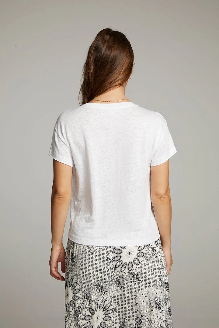 Chaser Gator White Linen Tee