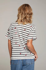 Load image into Gallery viewer, Chaser Rolling Stones Striped Logo Tee
