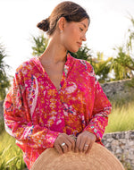 Load image into Gallery viewer, Cleobella_Rohita_Kaftan_Dress_Hibiscus_Dresses

