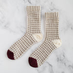 Load image into Gallery viewer, Fair Weather Crew Socks - Cream/Burgundy
