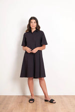 Load image into Gallery viewer, Foil Full Swing Trapeze Dress Black
