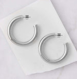 Load image into Gallery viewer, Natalie B Jewelry - Adina Hoop - Silver - Top
