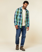 Load image into Gallery viewer, Outerknown-BlanketShirt-Jade-Hammonds-Plaid-Model
