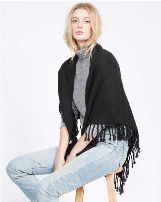 Dropped Needle Cashmere Wrap - Alt