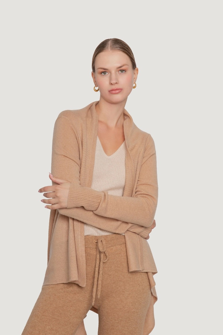 Quinn Waterfall Tan Cardigan