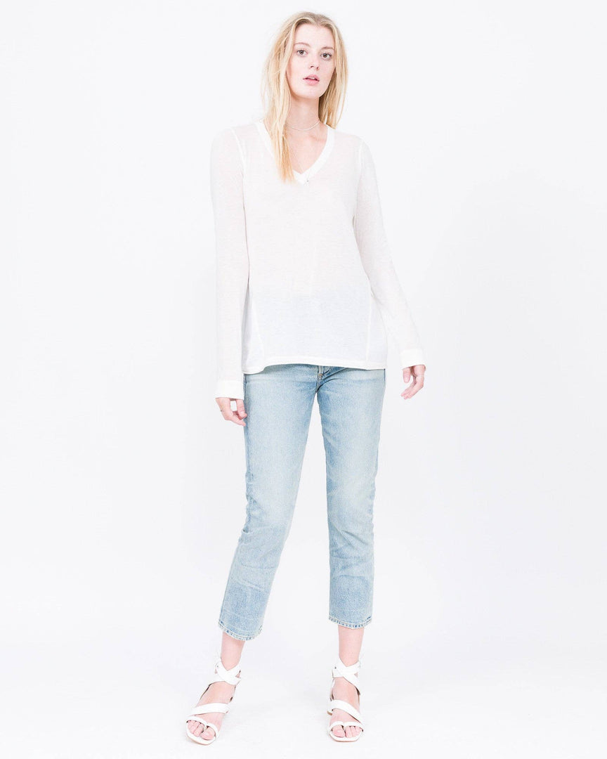 Claudia Cashmere Blend Trapeze Top - Model