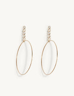 Load image into Gallery viewer, Sophie Ratner Large Five Diamond Drop Hoops
