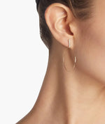 Load image into Gallery viewer, Sophie Ratner Large Five Diamond Drop Hoops Side
