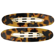 Wide Oval Retro Acrylic Hair Clip in Tortoise Shell