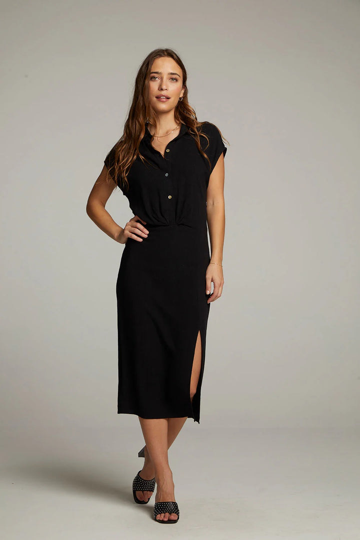 Atlantic True Black Midi Dress