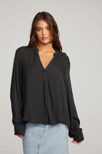 Load image into Gallery viewer, Chaser Denver Licorice Blouse
