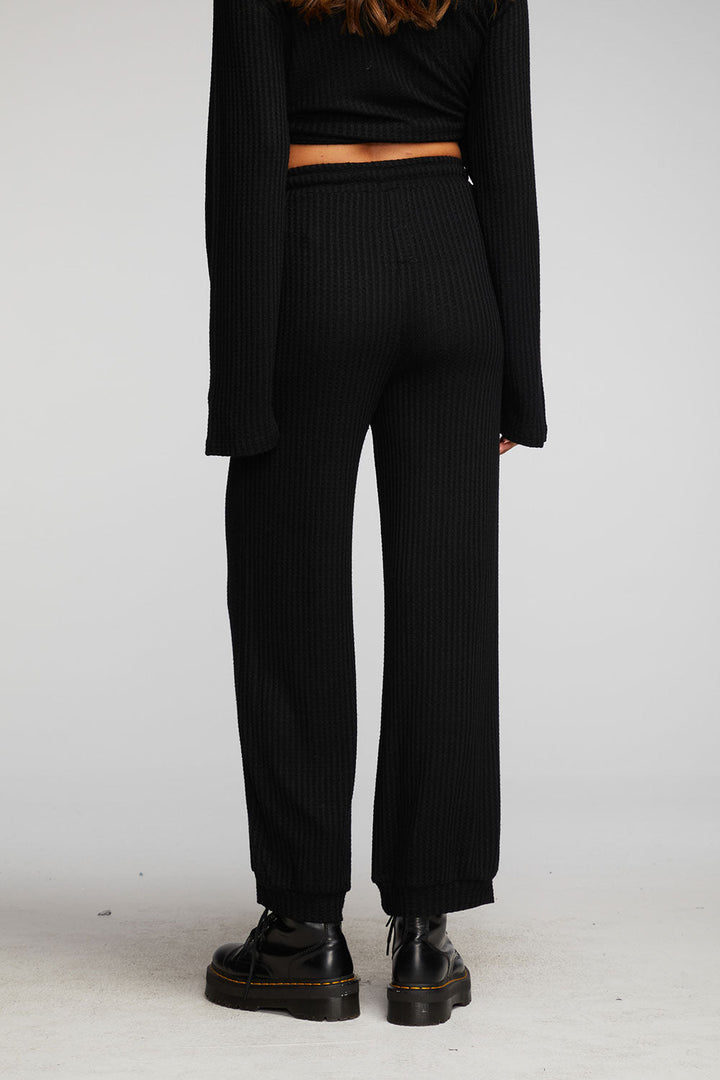 Thermal Waffle Joggers-black