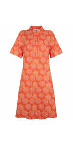 Load image into Gallery viewer, Foil Full Swing Trapeze Dress in Tropical Print
