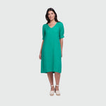 Load image into Gallery viewer, Foil Right On Hue Vivid Green Dress 

