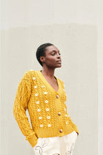 Load image into Gallery viewer, gigi-knitwear-daisy-cardigan-in-mustard
