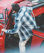 Load image into Gallery viewer, Outerknown - Blanket Shirt in Blue - Model
