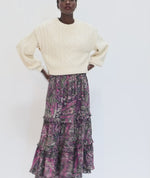 Load and play video in Gallery viewer, Cleobella Darcy Ankle Paisley Purple Skirt
