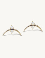 Load image into Gallery viewer, Sophie Ratner Crescent Studs in Yellow Gold
