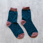 Load image into Gallery viewer, tiepology-2-tone-polkadots-socks-teal-mauve
