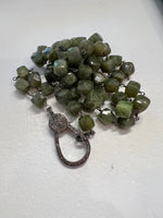 Load image into Gallery viewer, Dark Green Agate Square Necklace
