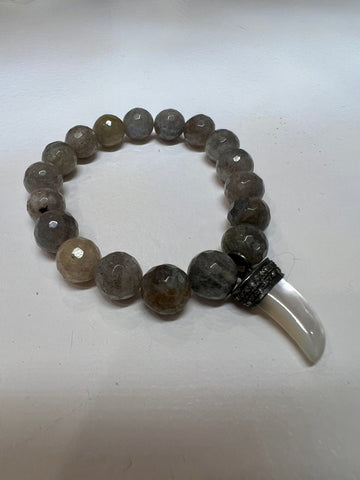 Labradorite Bracelet with Horn