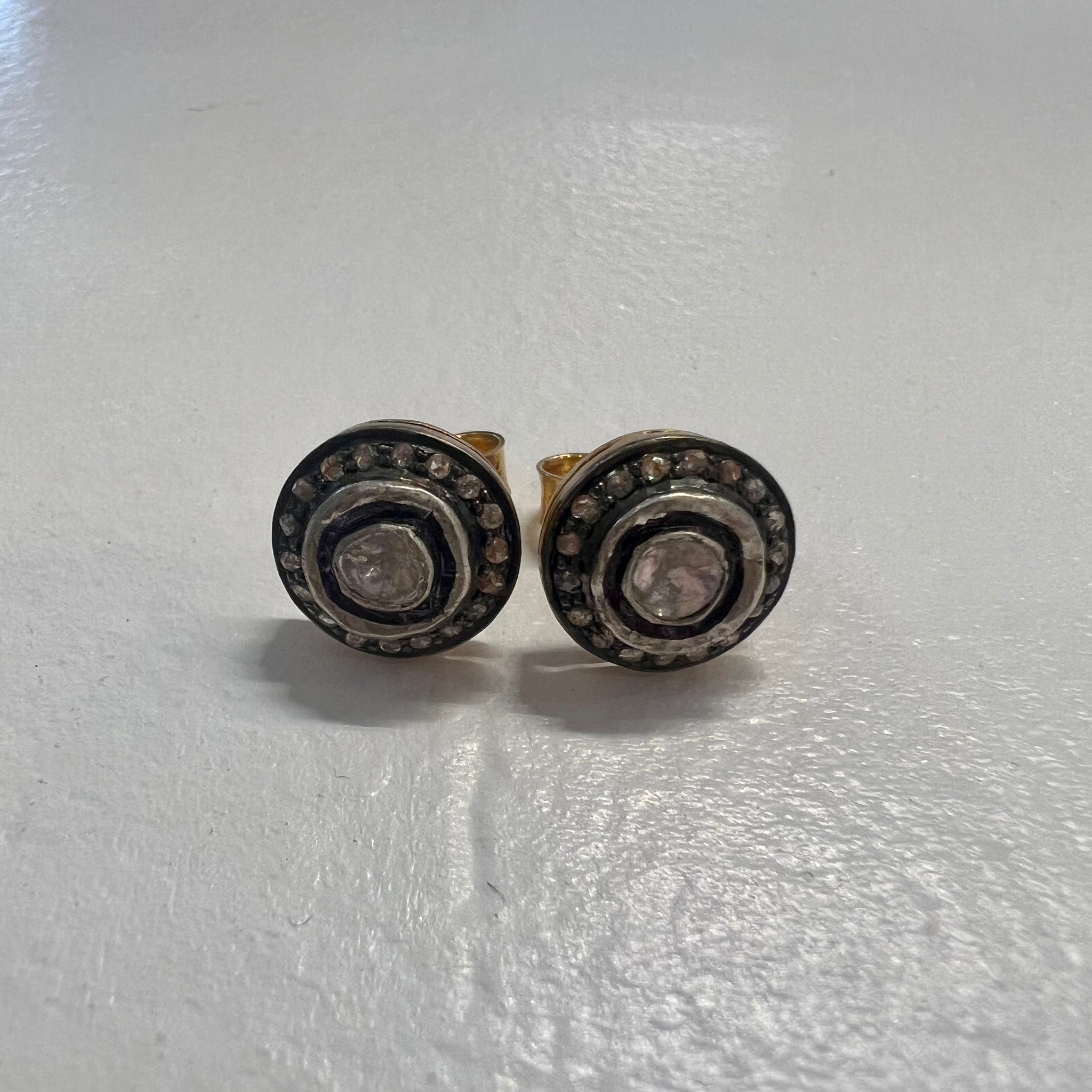 Diamond Round Cut Pave Studs