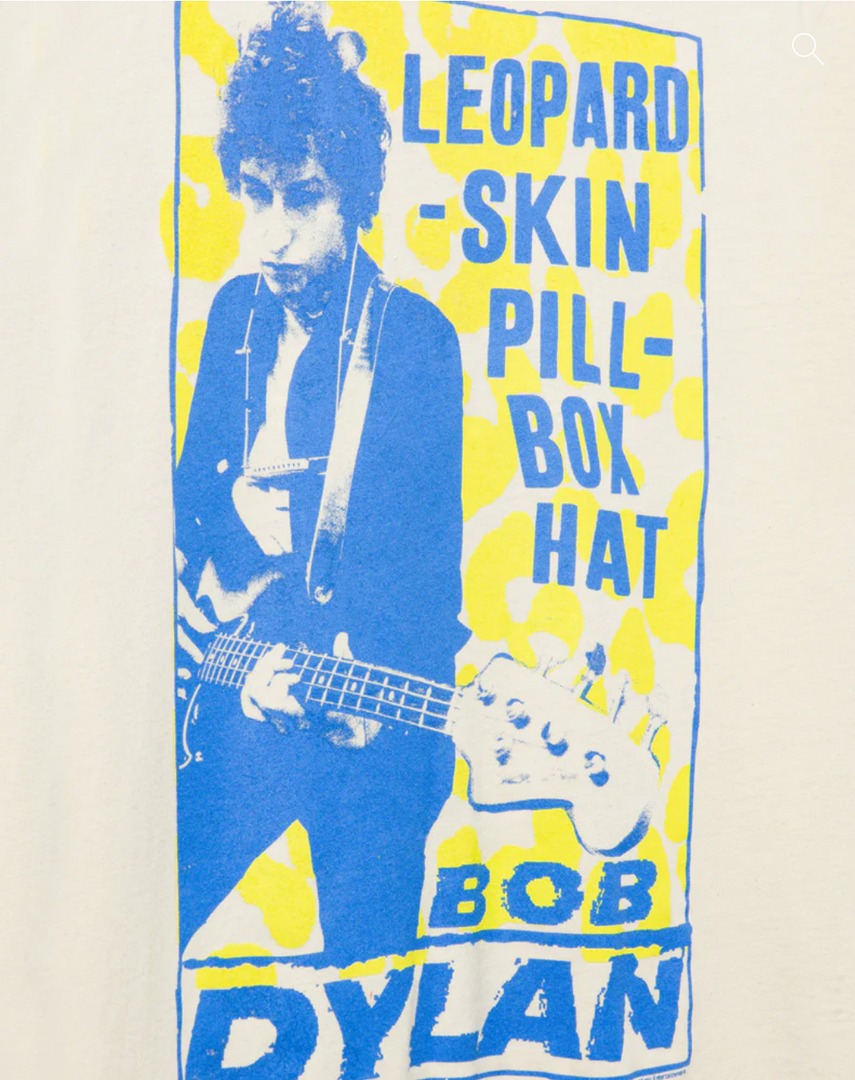 Junkfood-Clothing-Bob-Dylan-Leopard-Skin-Pill-Box-Hat-Tee-Graphic